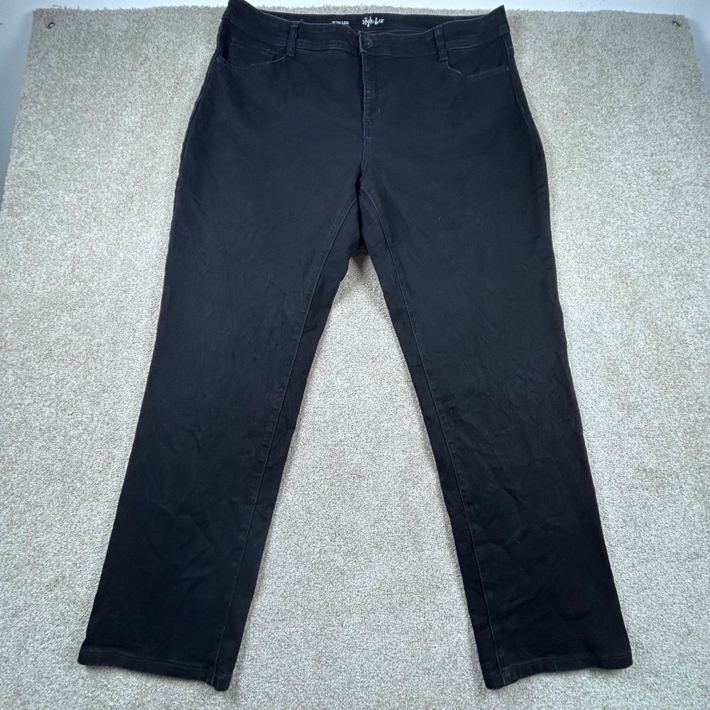 Style & Co Slim Leg Black Stretch Denim Pants Womens 18W Plus Size